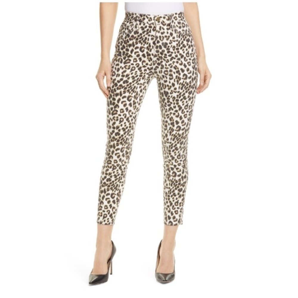 Frame denim Ali high rise cigarette Leopard jeans